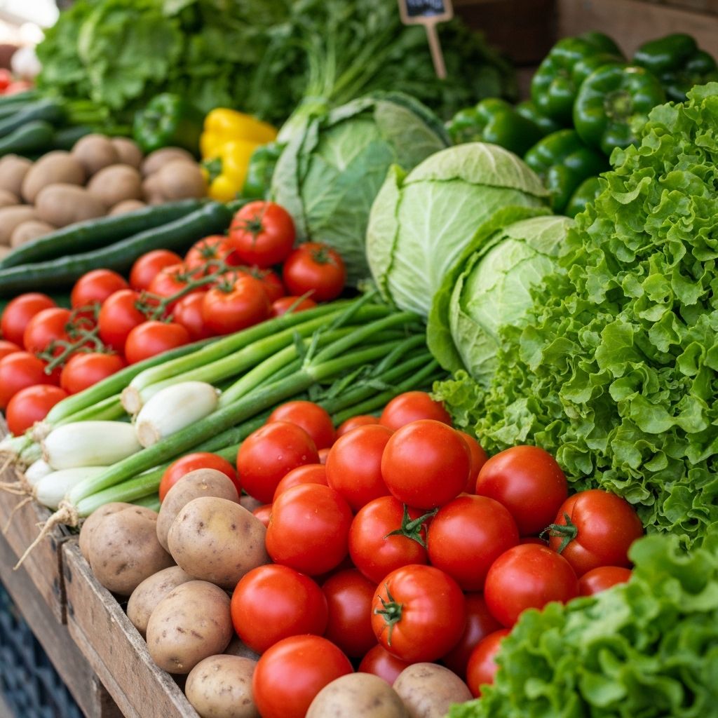 Colorful assortment of fresh vegetables