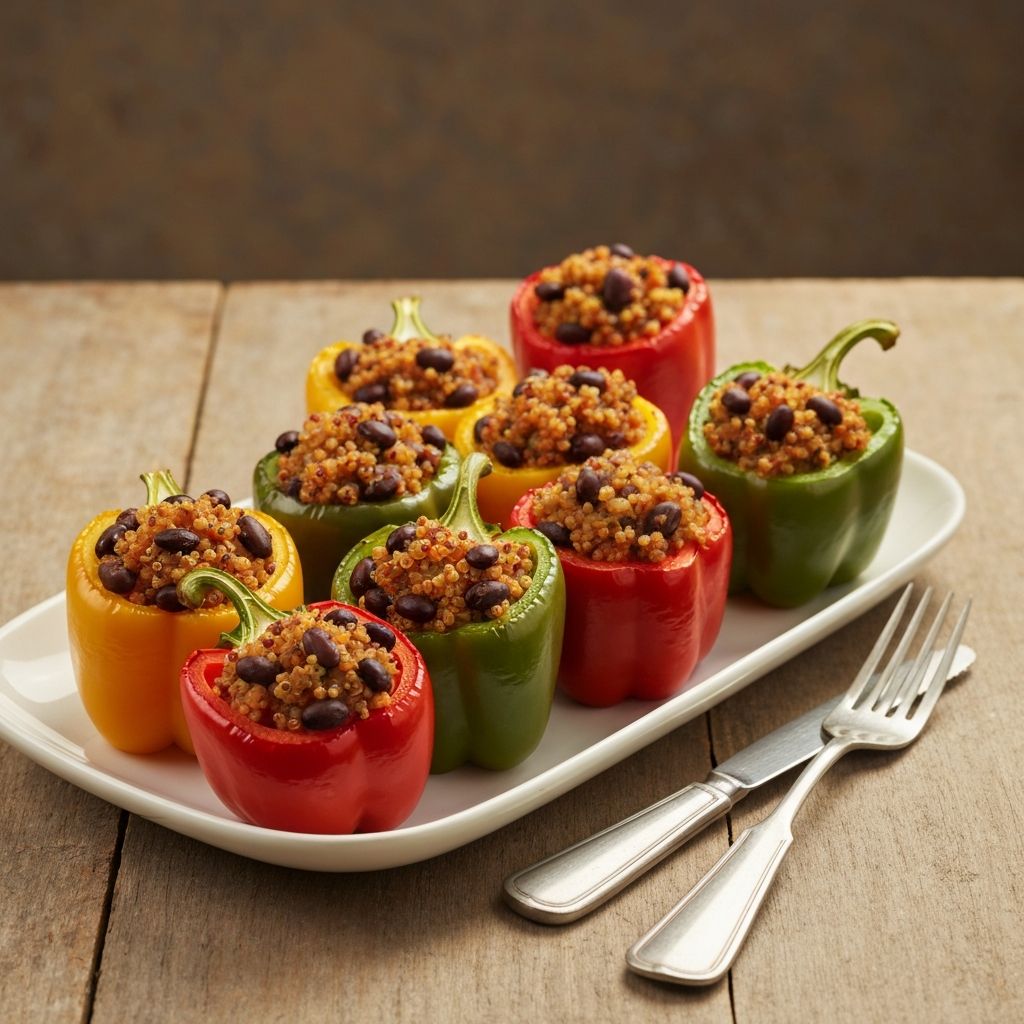 Quinoa-Stuffed Rainbow Bell Peppers